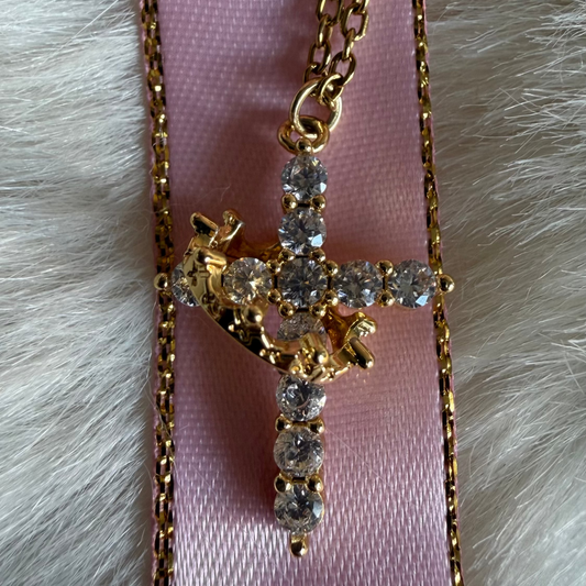 Collier Croix & Couronne Anti-Stress