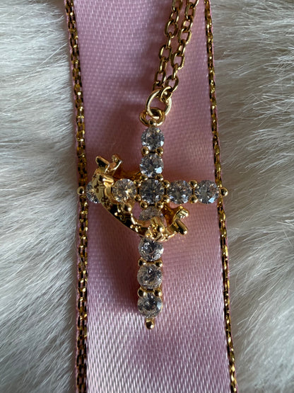 Maison Christ™️ Collier Croix & Couronne Rotative