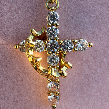 Maison Christ™️ Collier Croix & Couronne Rotative