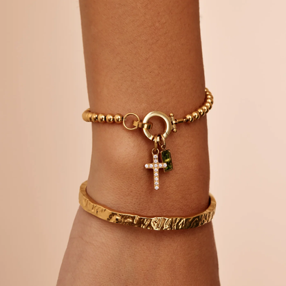 Bracelet Croix & Pierre de Naissance