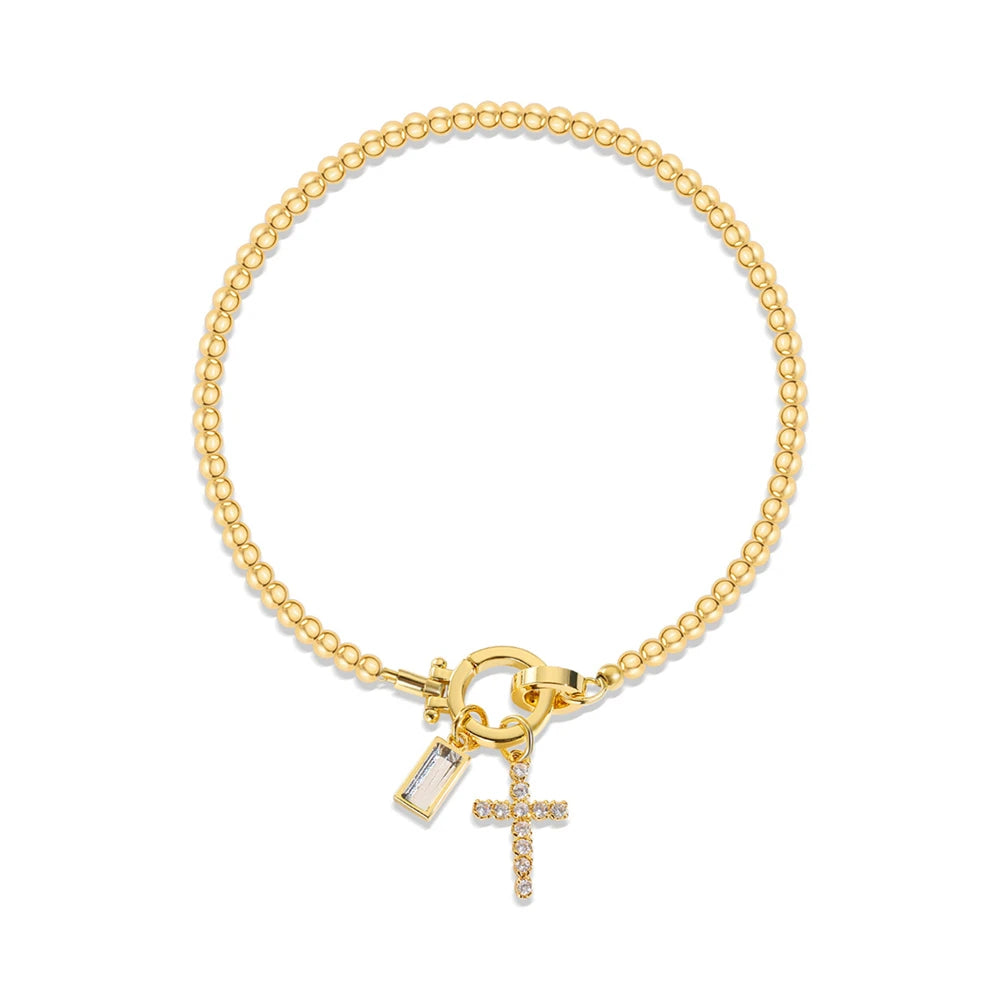 Bracelet Croix & Pierre de Naissance