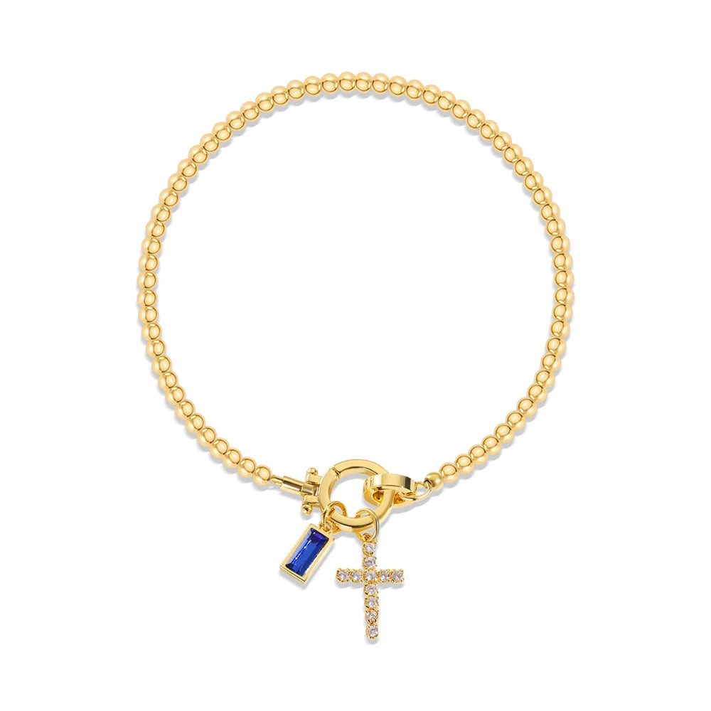 Bracelet Croix & Pierre de Naissance