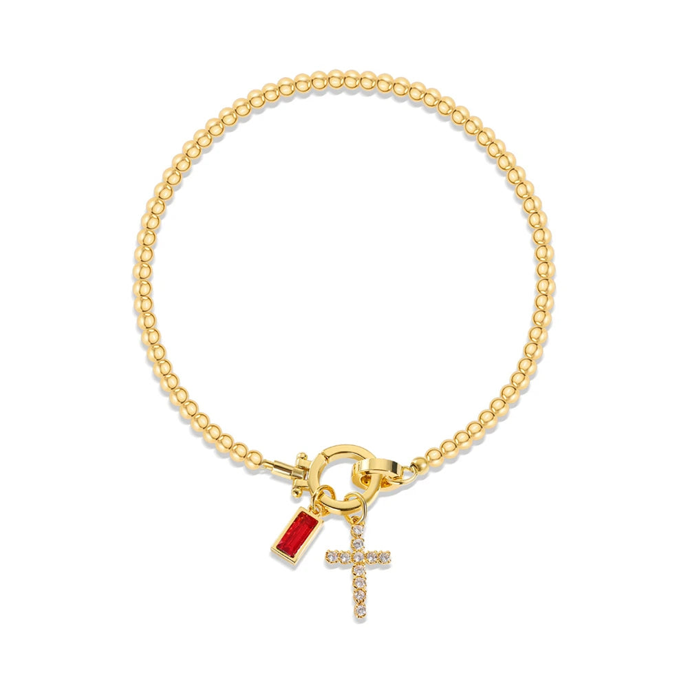 Bracelet Croix & Pierre de Naissance