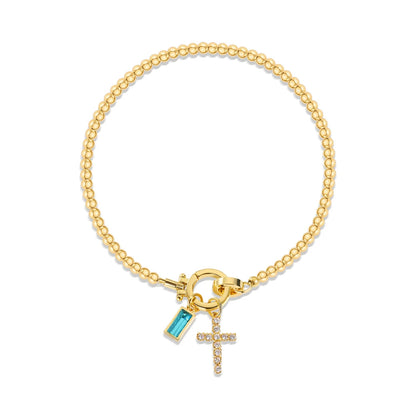 Bracelet Croix & Pierre de Naissance