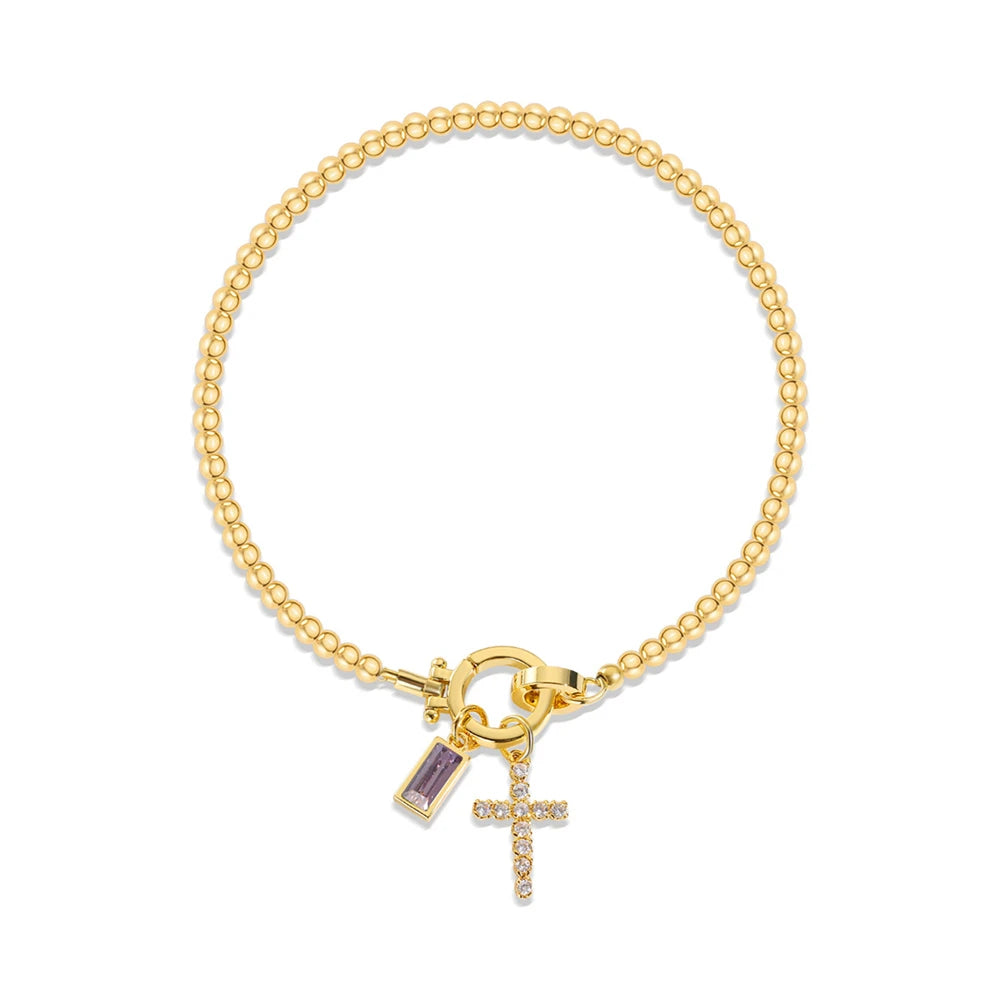 Bracelet Croix & Pierre de Naissance