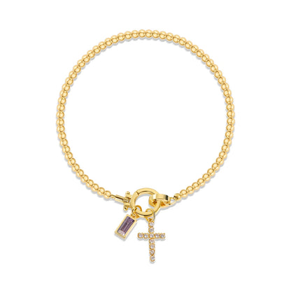 Bracelet Croix & Pierre de Naissance