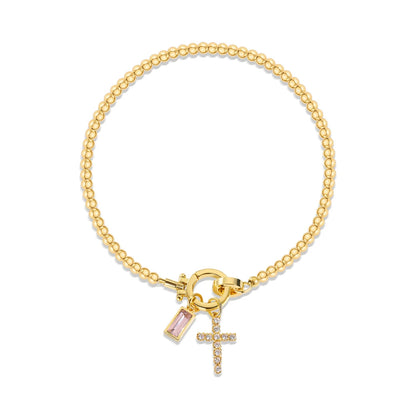 Bracelet Croix & Pierre de Naissance