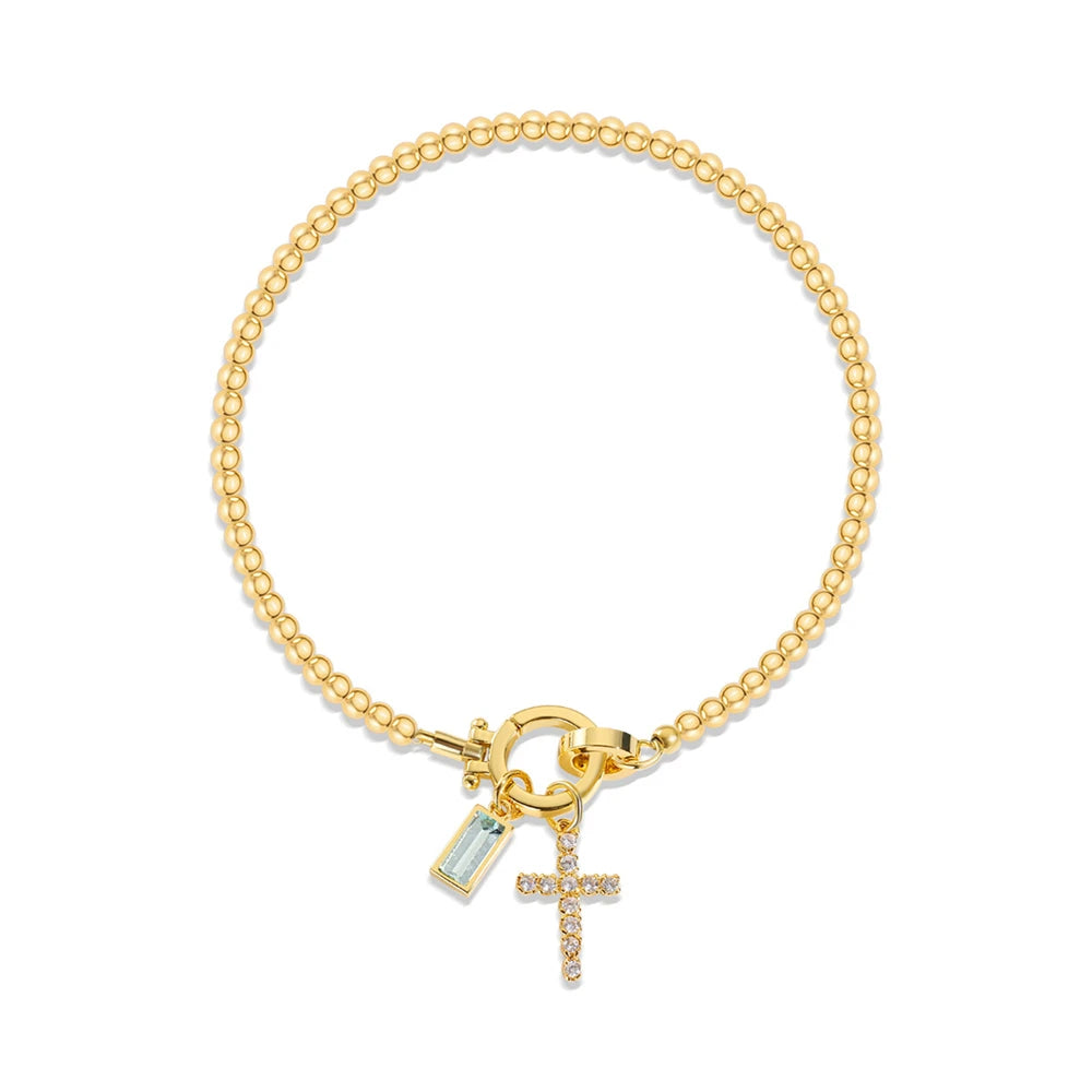 Bracelet Croix & Pierre de Naissance