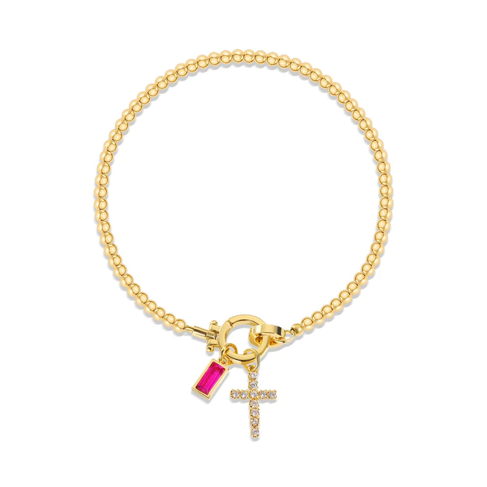 Bracelet Croix & Pierre de Naissance