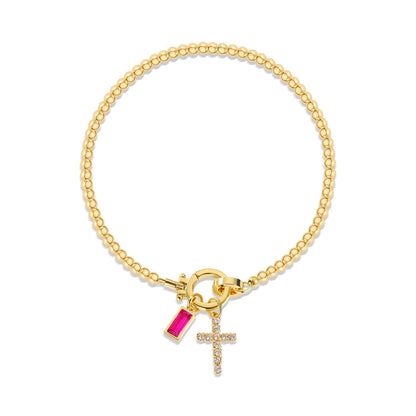Bracelet Croix & Pierre de Naissance