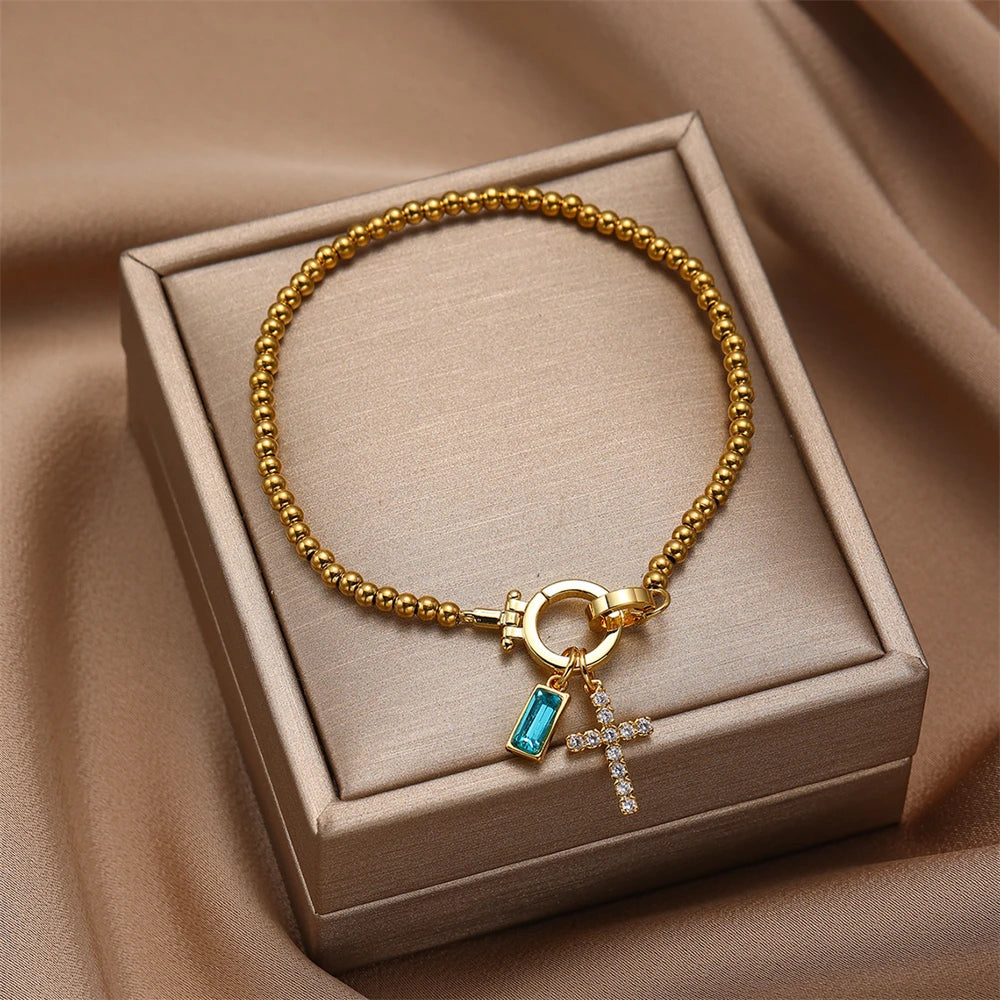 Bracelet Croix & Pierre de Naissance
