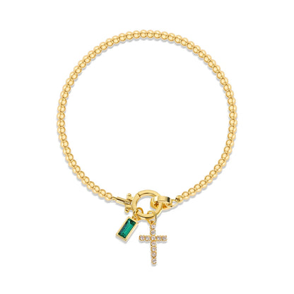 Bracelet Croix & Pierre de Naissance