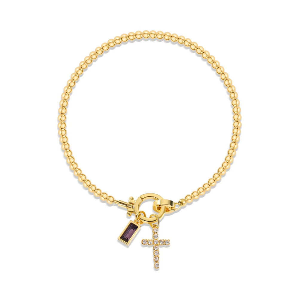 Bracelet Croix & Pierre de Naissance