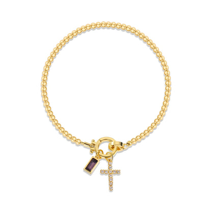 Bracelet Croix & Pierre de Naissance