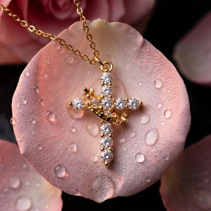 Collier Croix & Couronne Anti-Stress